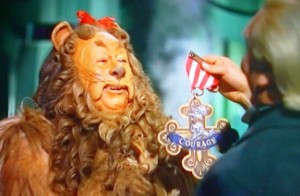 lion with courage medal